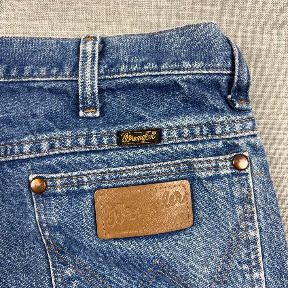 Wrangler 936PWD Cowboy Cut Slim Fit Jeans Mens 35x32 Blue Denim Western Rodeo